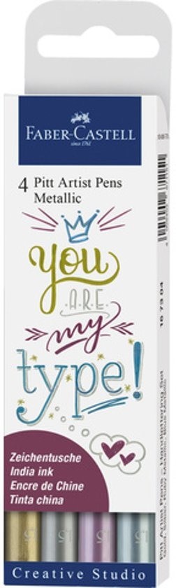 Faber castell pitt artist fineliner metallic 4 stuks