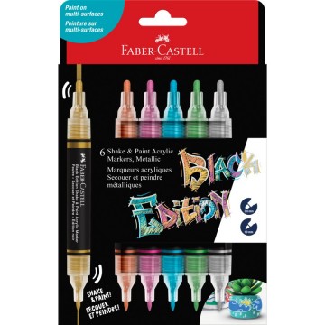 Faber castell verfstift acryl marker black edition metallic