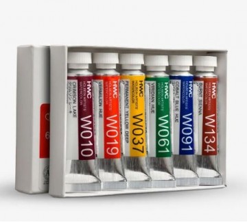 Holbein watercolor testpack 6 tubes