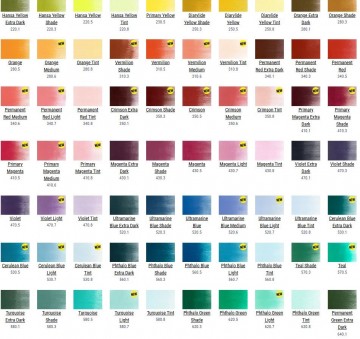 Kleurenkaart colorchart panpastel