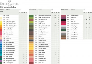 Kleurenkaart faber castell pitt pastel 2