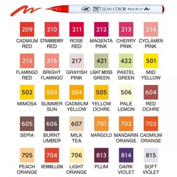 Kuretake set c rood geel2