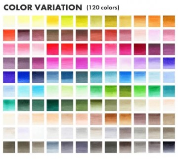 Kuretake zig clean color 120 kleuren kleurenkaart 0