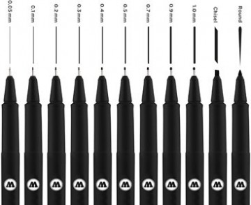 Molotow blackliners set 11 stuks a