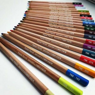 Pastel pencils loose spread caran dache