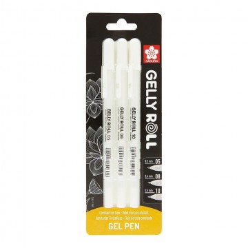 Sakura gelly roll gel pen classic white mixed 3 set