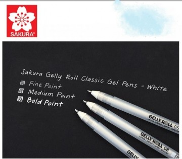 Sakura gelly roll gel pen classic white mixed 3 set4