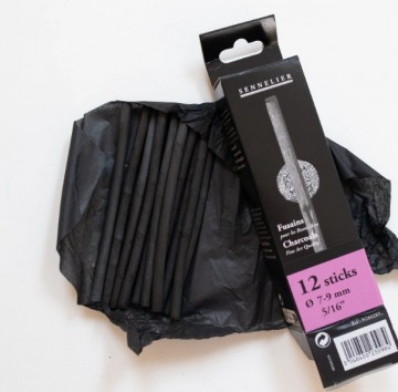 Sennelier houtskool 25 staafjes medium 5 6 mm 2