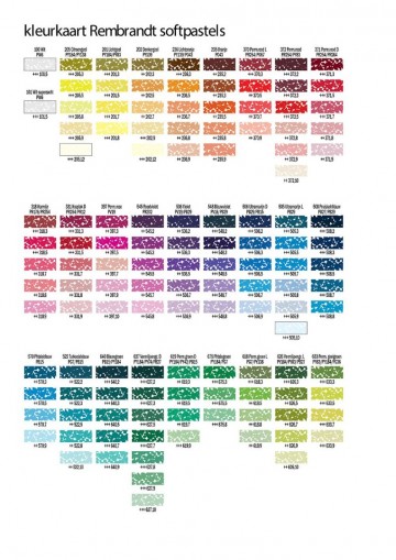 Talens rembrandt softpastels kleurenkaart 2