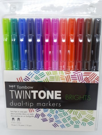 Tombow twintone markers 12 heldere kleuren