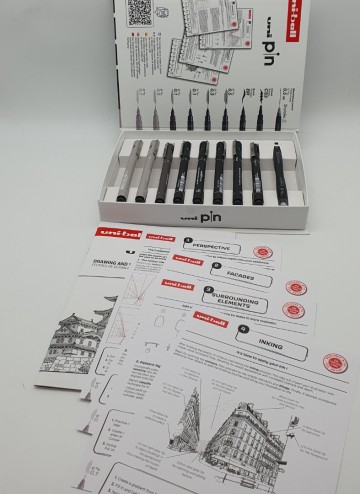 Uni pin urban sketchting startset4