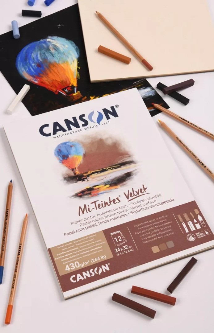 Canson Mi-Teintes pastelpapier blok 160gram 20vel - 24x32cm WIT - Arts and Crafts Holland