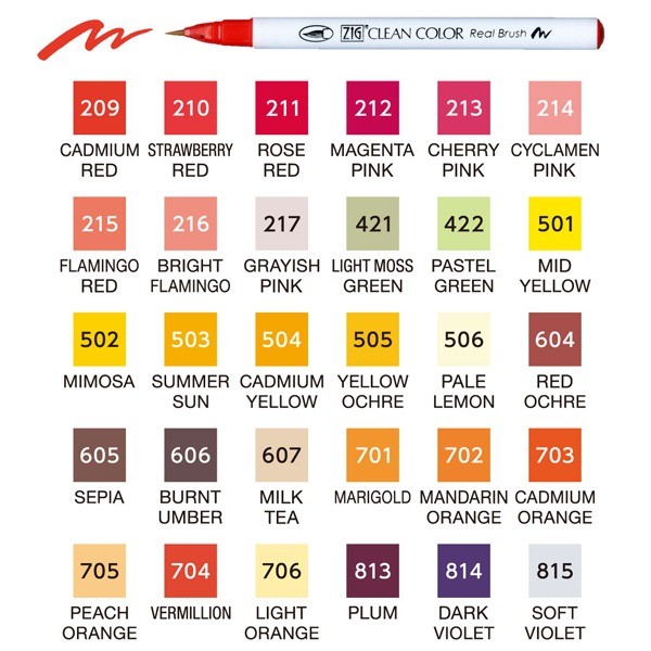 Kuretake ZIG clean color real brush set C 30 aquarel brushmarkers