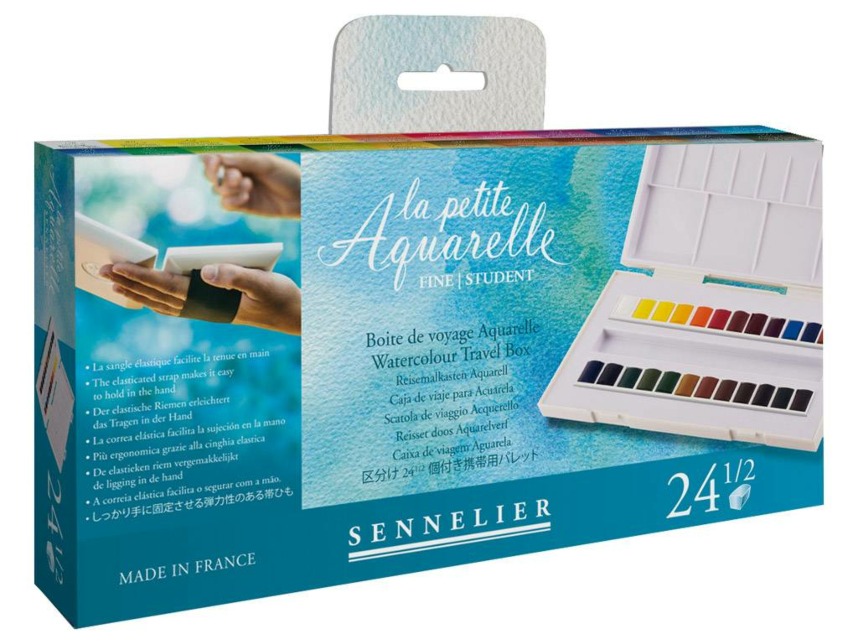 Sennelier La Petite Aquarelle Watercolor Travel Set Assorted Colors 10 ml ( Set of 12)