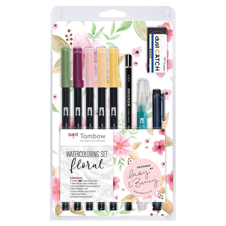 Tombow ABT Dual Brush pen set Floral